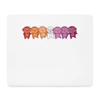 Lesbian Flag Pride LGBTQ Cute Monkey - Mouse Pad (horizontal) - white - Front