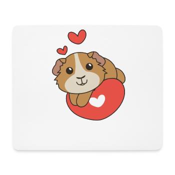 Meerschweinchen zum Valentinstag süße Tiere Herzen - Mousepad (Querformat) - Weiß - Vorne