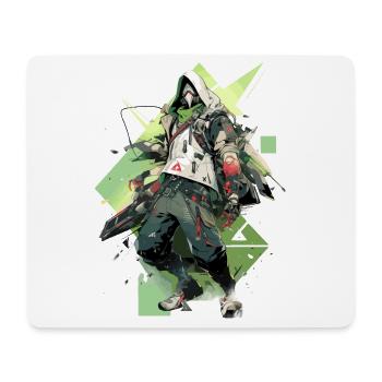 Epic Gamer Cyber Assassin in Green with Baggies - Mouse Pad (horizontal) - white - Front