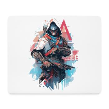 Epic Gamer Cyber Assassin Punk avec armure - Tapis de souris (format paysage) - blanc - Devant