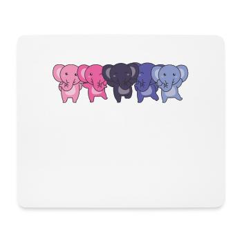 Omnisexual Flag Pride LGBTQ Cute Elephant - Mouse Pad (horizontal) - white - Front