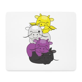 Nichtbinär Flag Pride LGBTQ süßer Drache Stapel - Mousepad (Querformat) - Weiß - Vorne