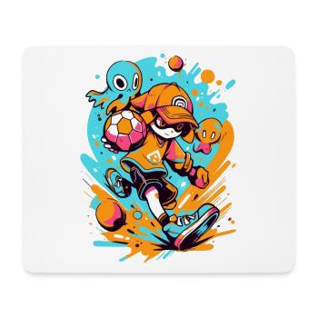 Jeux - StreetArt: Cool Cartoon Soccer Player - Tapis de souris (format paysage) - blanc - Devant