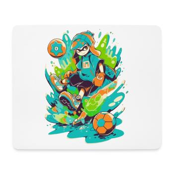 Joueur de football funky dans la conception de jeux d’art de rue - Tapis de souris (format paysage) - blanc - Devant