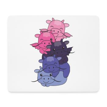 Omnisexuell Flag Pride LGBTQ süßer Drache Stapel - Mousepad (Querformat) - Weiß - Vorne