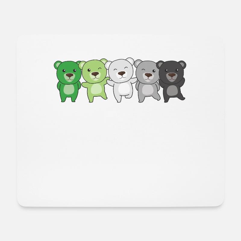 Aromantik Flag Pride LGBTQ süßer Bär - Mousepad (Querformat) - Weiß
