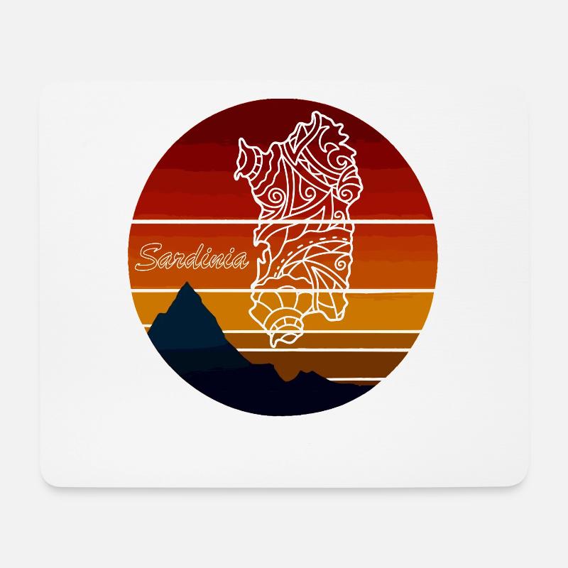 Sardinien Insel mit Sonnenuntergang und Berge - Mousepad (Querformat) - Weiß