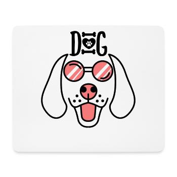 Ein lustiger Hund mit der rosa roten Brille Hunde - Mousepad (Querformat) - Weiß - Vorne