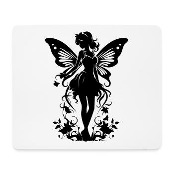 Gorgeous enchanting fairies lady silhouette - Mouse Pad (horizontal) - white - Front