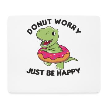 Süßer Dino T-Rex lustige Tiere in Donut Wortspiel - Mousepad (Querformat) - Weiß - Vorne