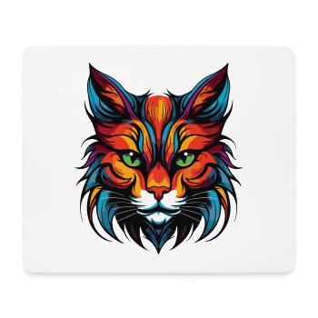 Tête de portrait de chat - Tapis de souris (format paysage) - blanc - Devant