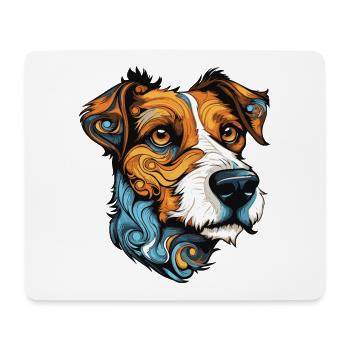 Jack Russel Terrier Hund Portrait - Mousepad (Querformat) - Weiß - Vorne