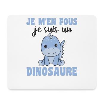 Je m'en fous je suis un dinosaure - Dino - Mousepad (Querformat) - Weiß - Vorne