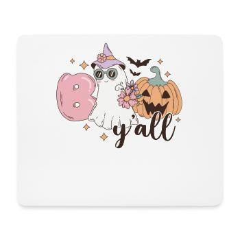 Retro Halloween Boo Y'All Pumpkin and Ghost Design - Mouse Pad (horizontal) - white - Front