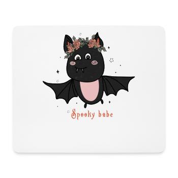 Retro Halloween Design: Spooky Babe Bat - Mouse Pad (horizontal) - white - Front