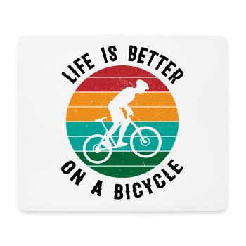 Fahrradliebe in Retro-Farben Vintage MTB Radler - Mousepad (Querformat) - Weiß - Vorne