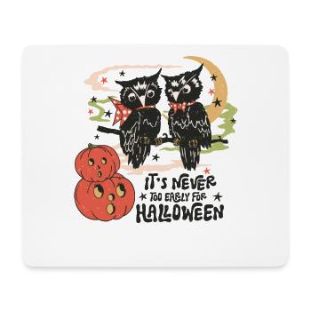 Retro Vintage Gruselige Halloween-Eulen und Kürbis - Mousepad (Querformat) - Weiß - Vorne