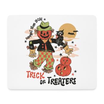 Halloween-Spaß mit gruseliger Retro-Vogelscheuche - Mousepad (Querformat) - Weiß - Vorne