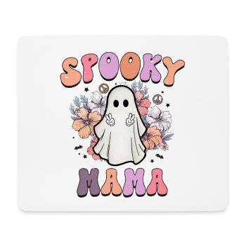 "Spooky Mama" Halloween Retro-Design für Mütter - Mousepad (Querformat) - Weiß - Vorne