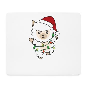 Alpaga Noël Animaux d’hiver Alpagas - Tapis de souris (format paysage) - blanc - Devant