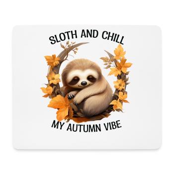 Chilliges Herbst-Faultier auf Ast Autmun Vibes - Mousepad (Querformat) - Weiß - Vorne