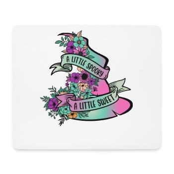 Cute witch hat with flowers: Halloween for women - Mouse Pad (horizontal) - white - Front