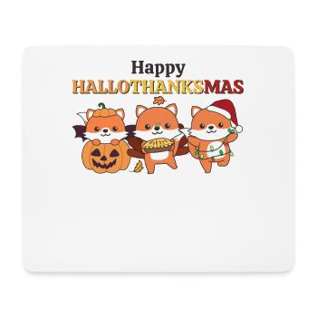 Happy Hallothanksmas Fox Christmas Foxes - Mouse Pad (horizontal) - white - Front