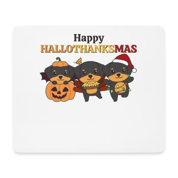 Happy Hallothanksmas Rottweiler Weihnachts Hunde - Mousepad (Querformat) - Weiß - Vorne