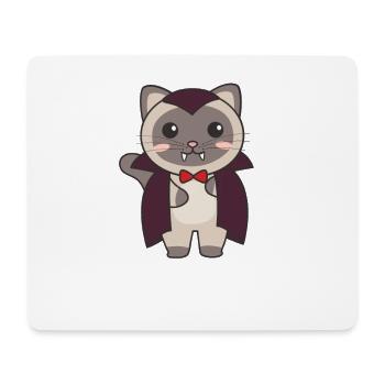 Siamkatze Happy Halloween süßer Vampir Kostüm - Mousepad (Querformat) - Weiß - Vorne