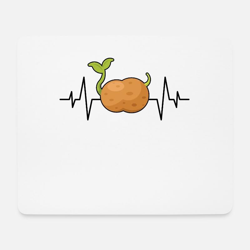 Kartoffel Herzschlag - Mousepad (Querformat) - Weiß