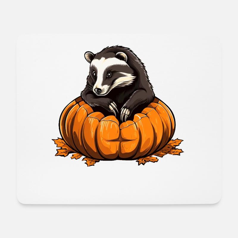 Dachs-Kürbis-faule Halloween-Party - Mousepad (Querformat) - Weiß