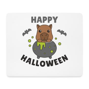 Capybara Happy Halloween Witch's Cauldron Bat - Mouse Pad (horizontal) - white - Front
