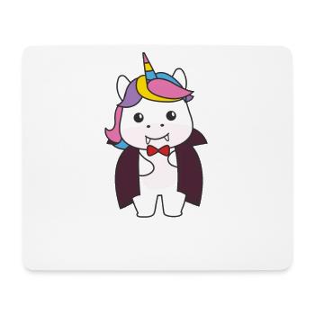 Unicorn Happy Halloween Cute Vampire Costume - Mouse Pad (horizontal) - white - Front