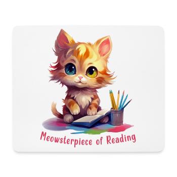 "Meowsterpiece Of Reading" Cats Book Lovers - Mouse Pad (horizontal) - white - Front