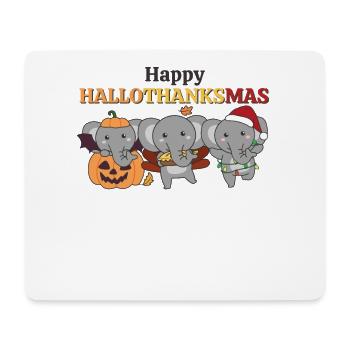 Joyeux Hallothanksmas éléphant de Noël éléphant - Tapis de souris (format paysage) - blanc - Devant