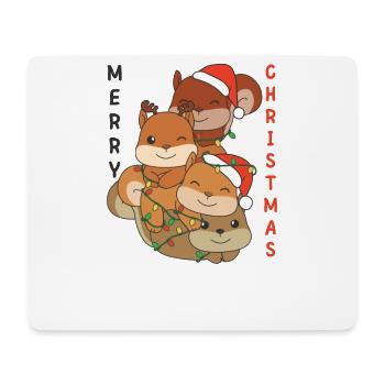 Squirrel Christmas Tree Christmas Animals - Mouse Pad (horizontal) - white - Front