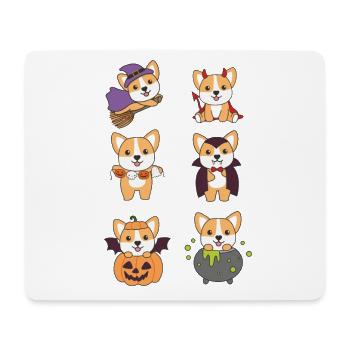 Corgi Halloween Devil Pumpkin Vampire Costume - Mouse Pad (horizontal) - white - Front