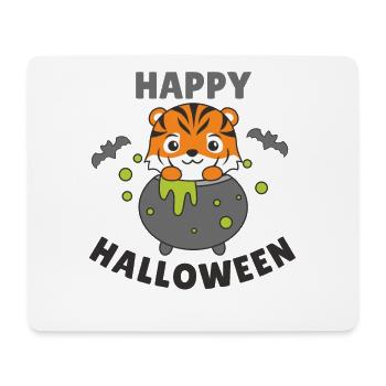 Tigre Joyeux Halloween Souris de Chaudron de Sorcière - Tapis de souris (format paysage) - blanc - Devant