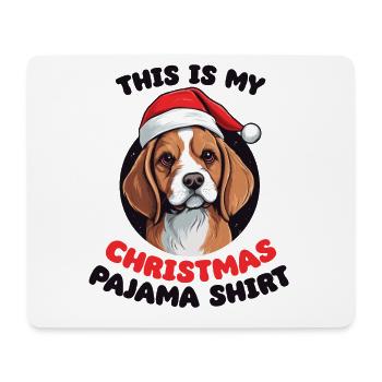 Beagle Noël Pyjamas Chiens - Tapis de souris (format paysage) - blanc - Devant