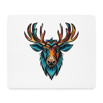 Portrait d’orignal - Tapis de souris (format paysage) - blanc - Devant