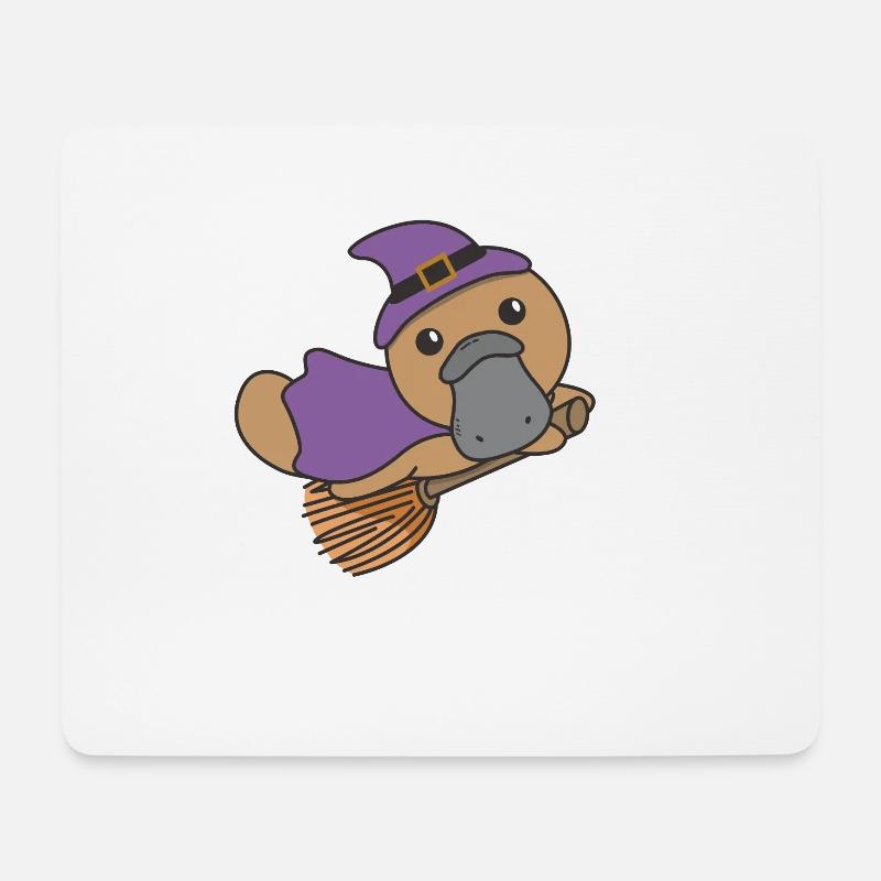 Schnabeltier Halloween Hexe Kinder Hexen Kostüm - Mousepad (Querformat) - Weiß