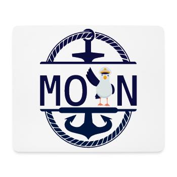 Moin Möwe und Schiff Anker - Mousepad (Querformat) - Weiß - Vorne