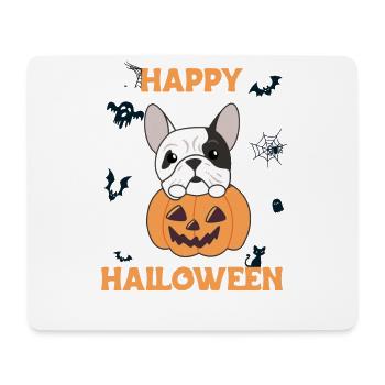 Bulldog in Pumpkin Cute Dogs Happy Halloween - Mouse Pad (horizontal) - white - Front