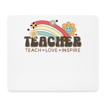Teach Love Inspire - Back To School Für Lehrer - Mousepad (Querformat) - Weiß - Vorne
