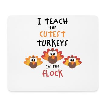 I Teach The Cutest Turkeys - Thankful Lehrer - Mousepad (Querformat) - Weiß - Vorne