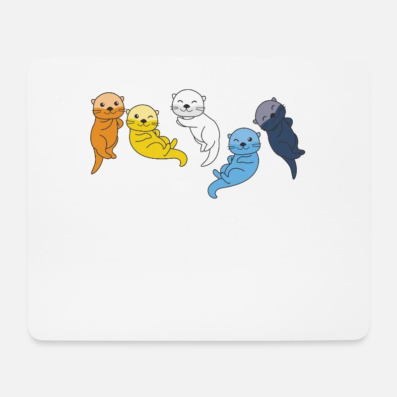 Aroace Flag Pride LGBTQ süßer Otter - Mousepad (Querformat) - Weiß