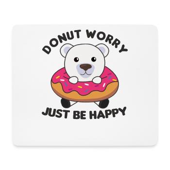 Süßer Eisbär lustige Tiere in Donut pink - Mousepad (Querformat) - Weiß - Vorne
