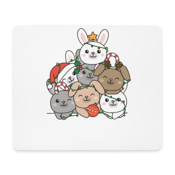 Lapin Arbre De Noël Drôle D’animaux Noël - Tapis de souris (format paysage) - blanc - Devant