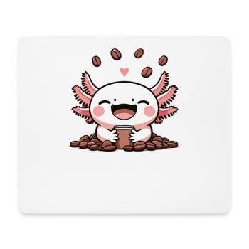 Axolotl Coffeelotl Coffee lovers süße Axolotls - Mousepad (Querformat) - Weiß - Vorne