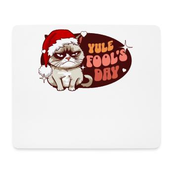 Yule Fool's Day - Angry Cat Women Funny Christmas - Mouse Pad (horizontal) - white - Front
